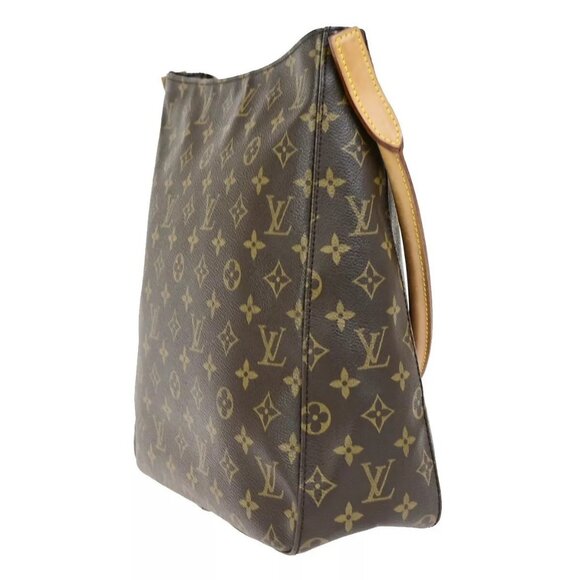 LOUIS VUITTON Logo Looping GM Shoulder Bag Monogram Leather Brown M51145 85EC883 - Picture 4 of 16